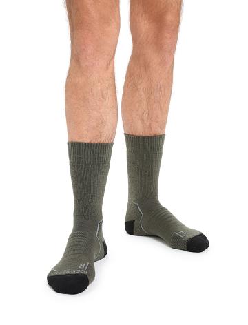 Loden / Black Men's Icebreaker Merino Hike+ Heavy Crew Socks | USA 1021OKIR